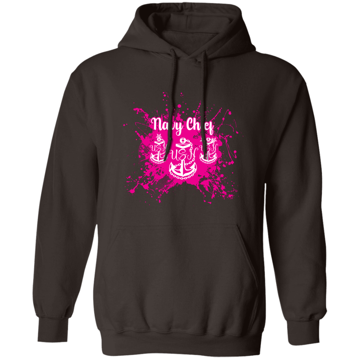Navy Chief Pink Paint Pullover Hoodie