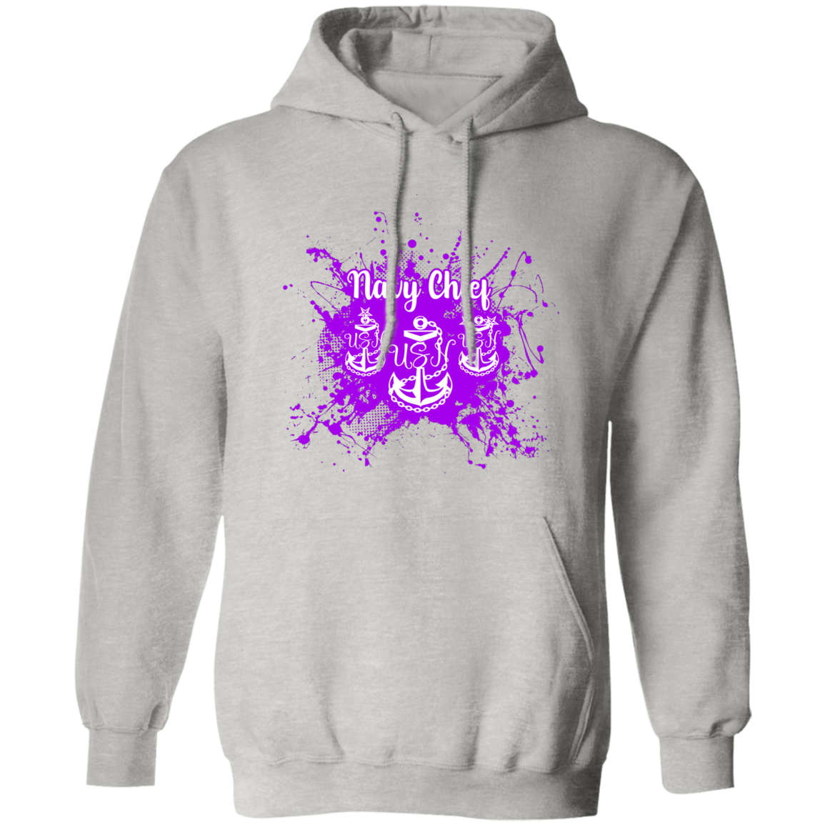 Navy Chief Purple Paint Pullover Hoodie
