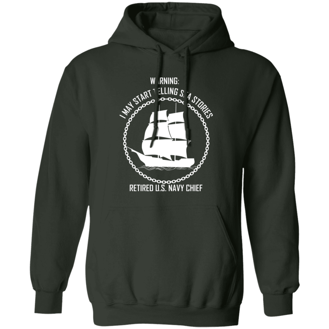 Retired Sea Stories White Pullover Hoodie