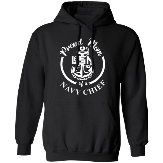 Proud Mom White Design Pullover Hoodie