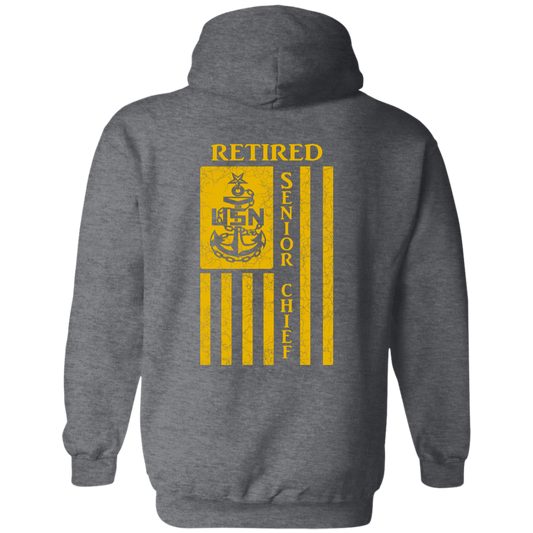 Retired Senior Chief Flag FB Pullover Hoodie