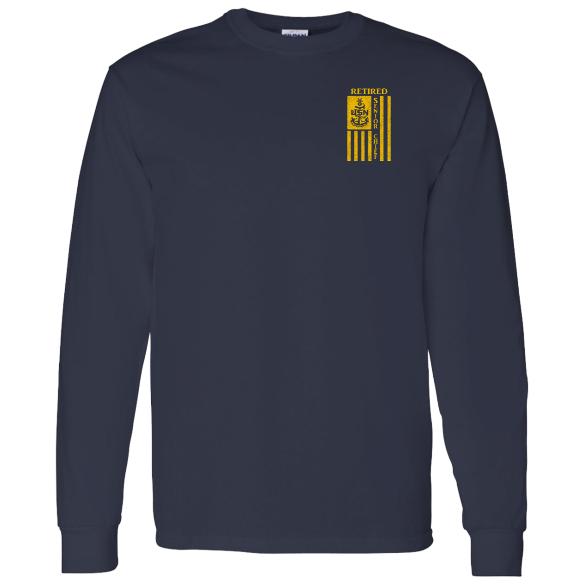 Retired Senior Chief Flag FB LS T-Shirt 5.3 oz.