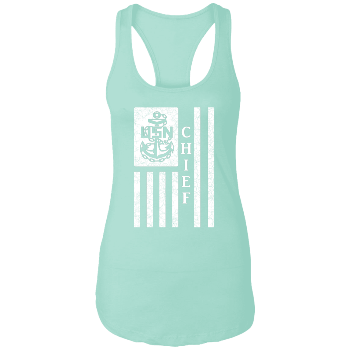 Chief Flag White Ladies Racerback Tank