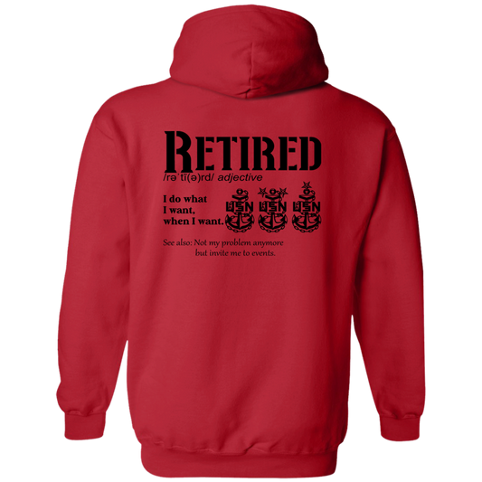 Retired Definition Zip Up Hooded Sweatshirt