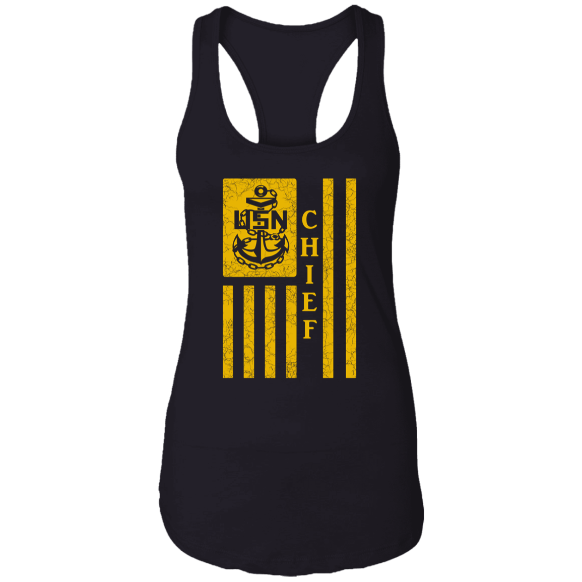 Chief Flag Gold Ladies Racerback Tank