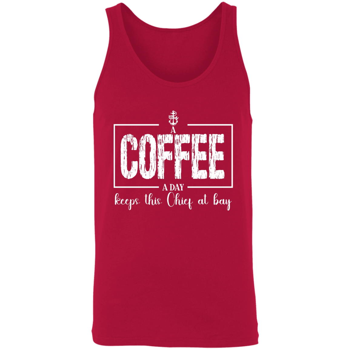 A Coffee a Day White Design Unisex Tank