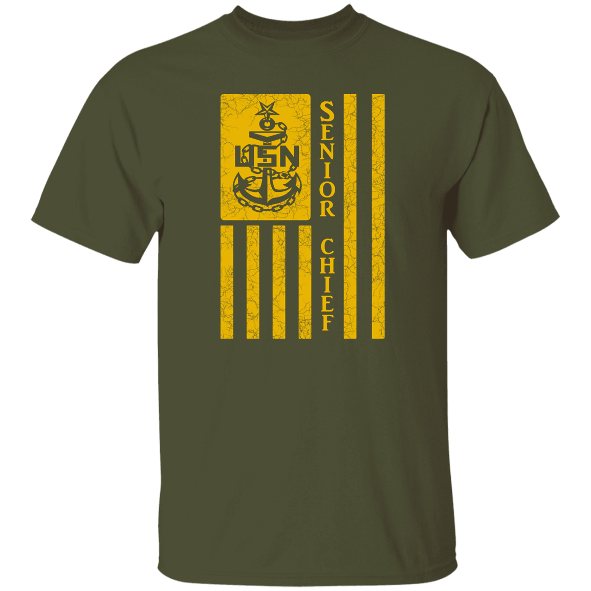 Senior Chief Flag Gold 5.3 oz. T-Shirt