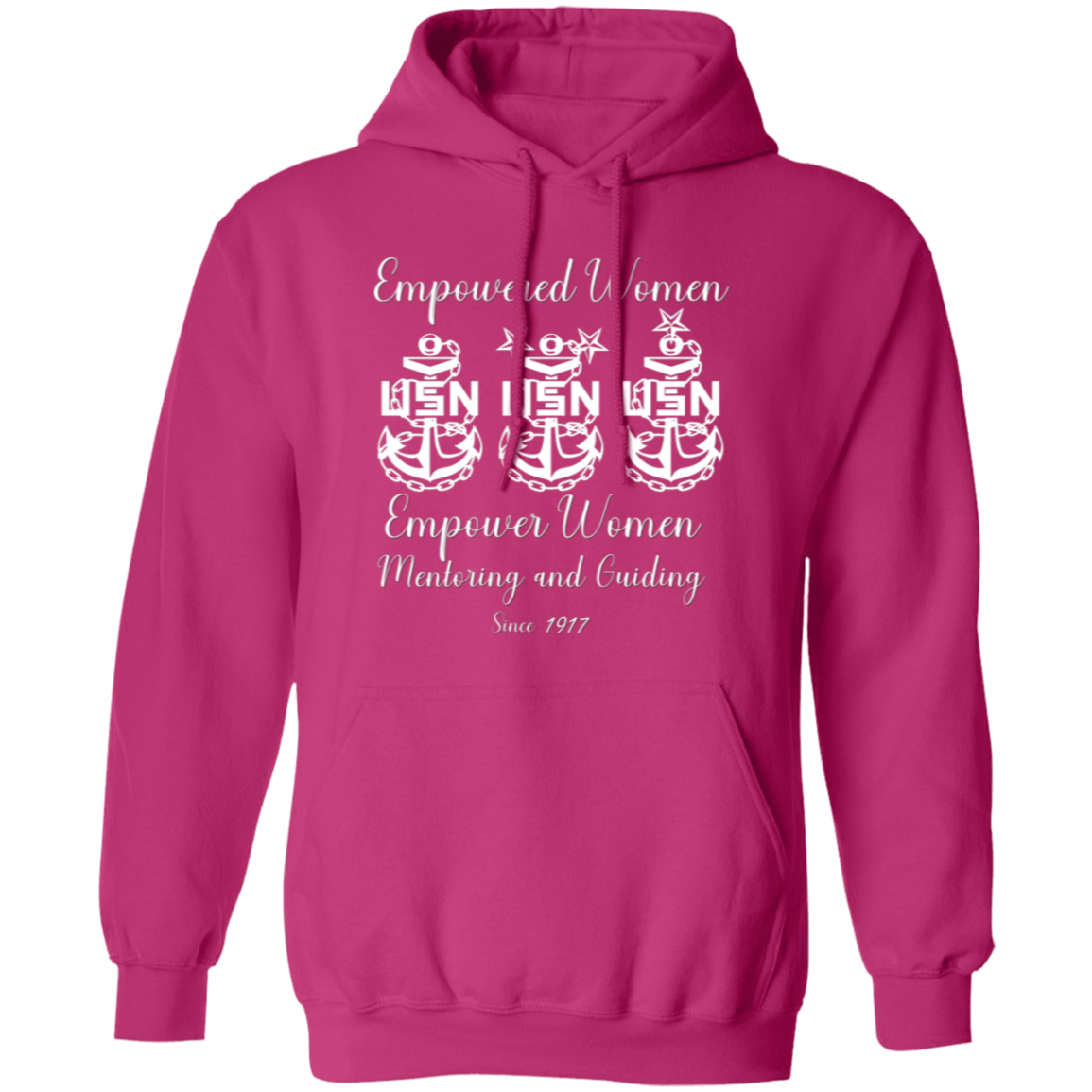 Empowered Women White Design Pullover Hoodie