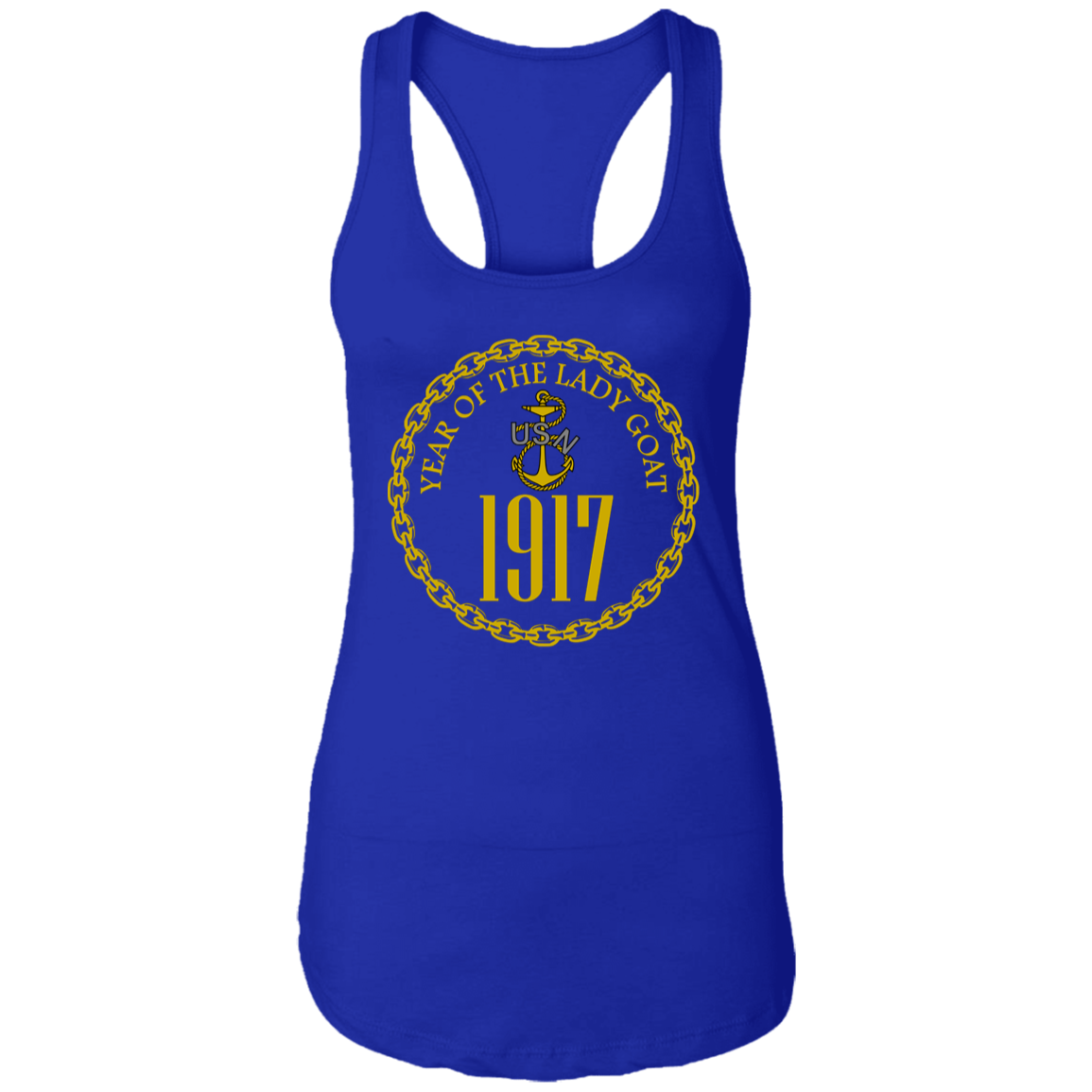 Year of the Lady Goat Gold Ladies Racerback Tank