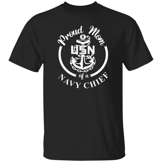 Proud Mom White Design 5.3 oz. T-Shirt