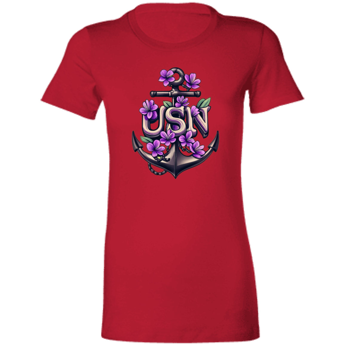 Purple Flower Anchor Ladies' Favorite T-Shirt