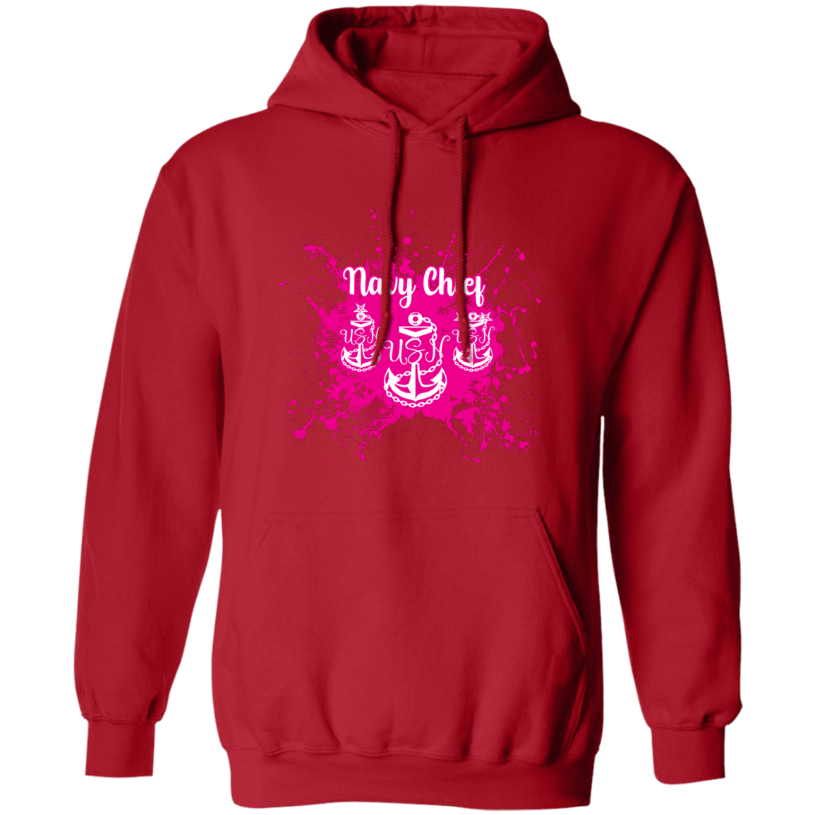 Navy Chief Pink Paint Pullover Hoodie
