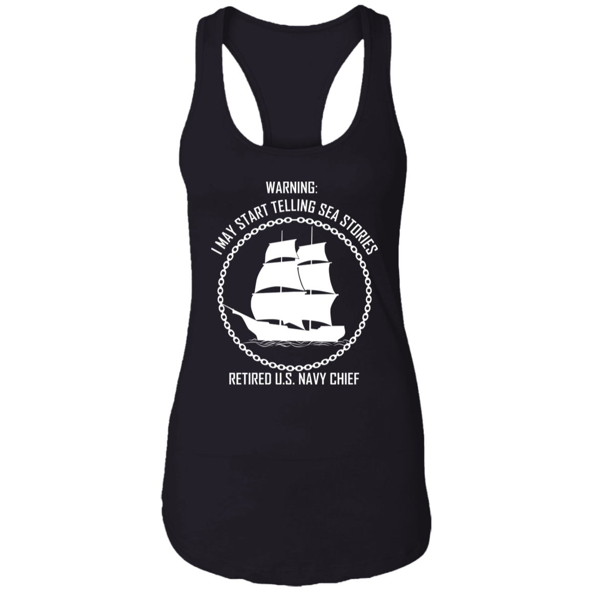 Retired Sea Stories White Ladies Racerback Tank