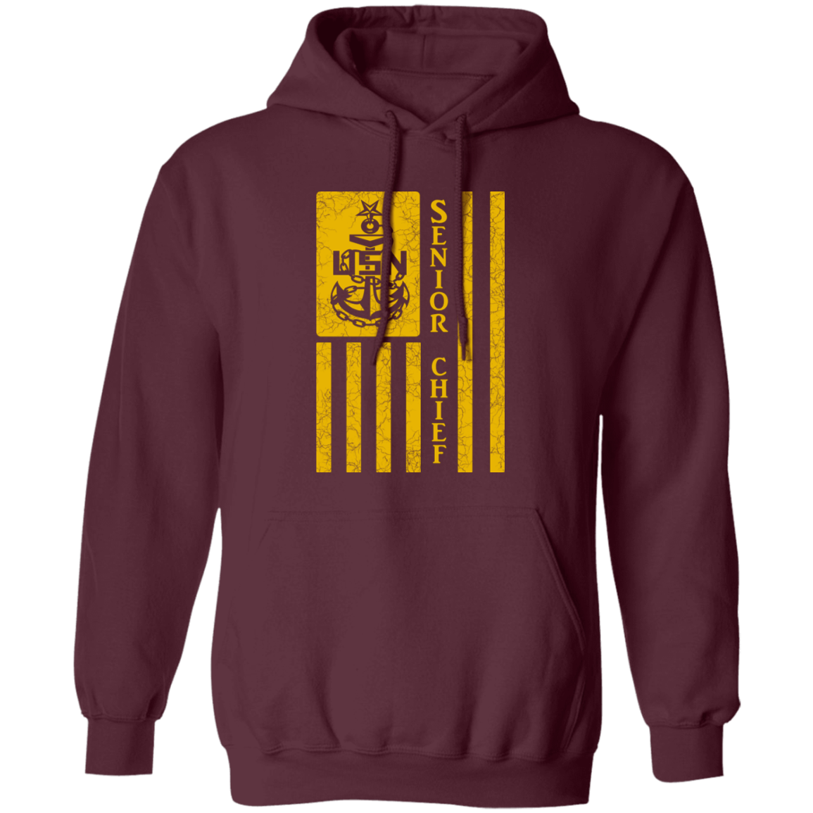 Senior Chief Flag Gold Pullover Hoodie