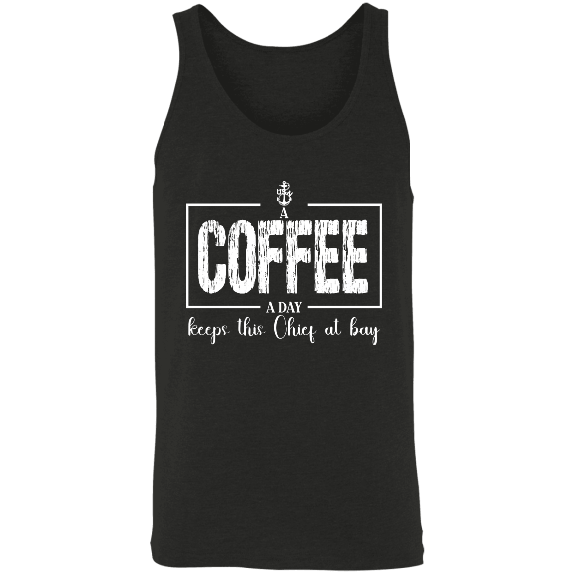 A Coffee a Day White Design Unisex Tank