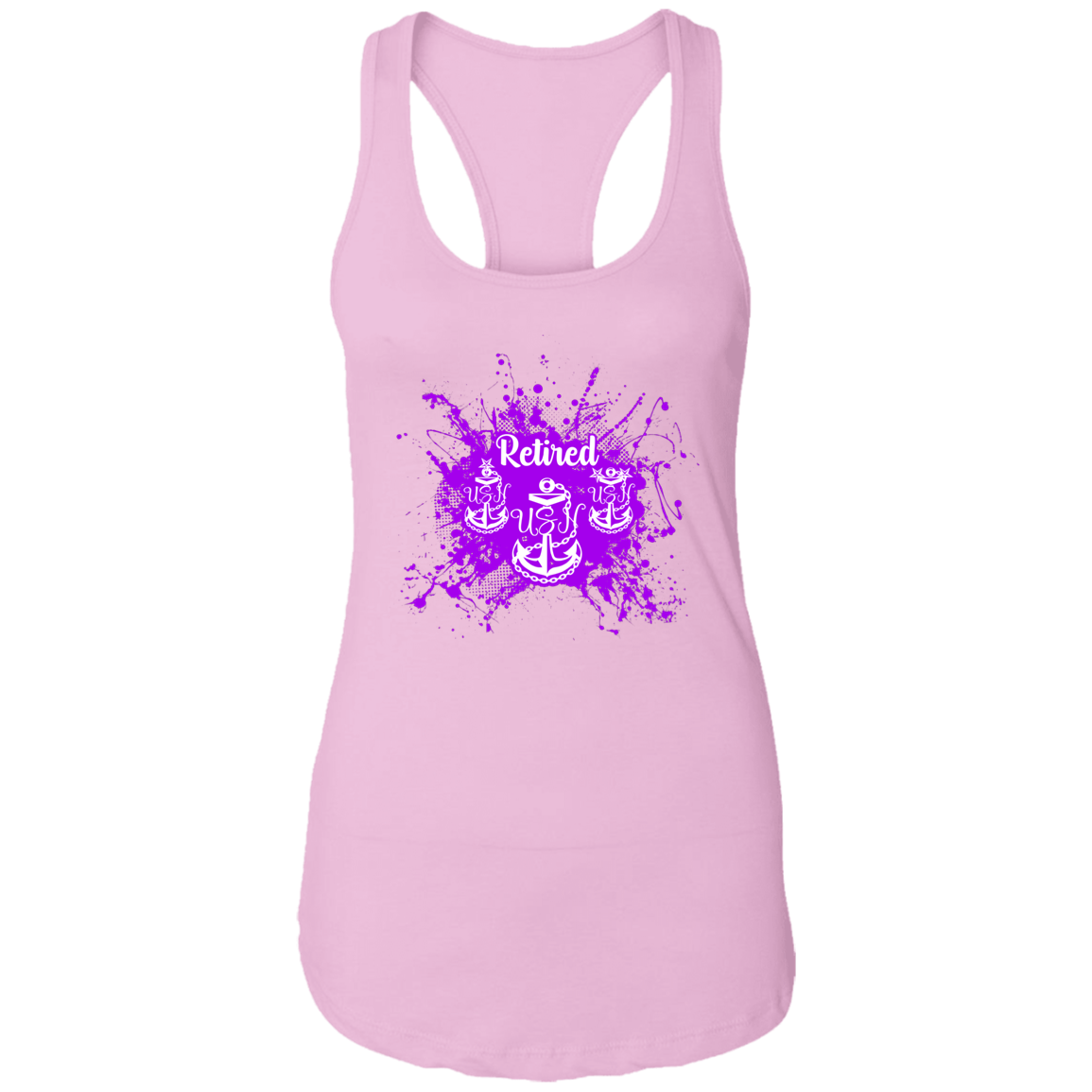 Retired Chief Purple Paint Ladies Racerback Tank