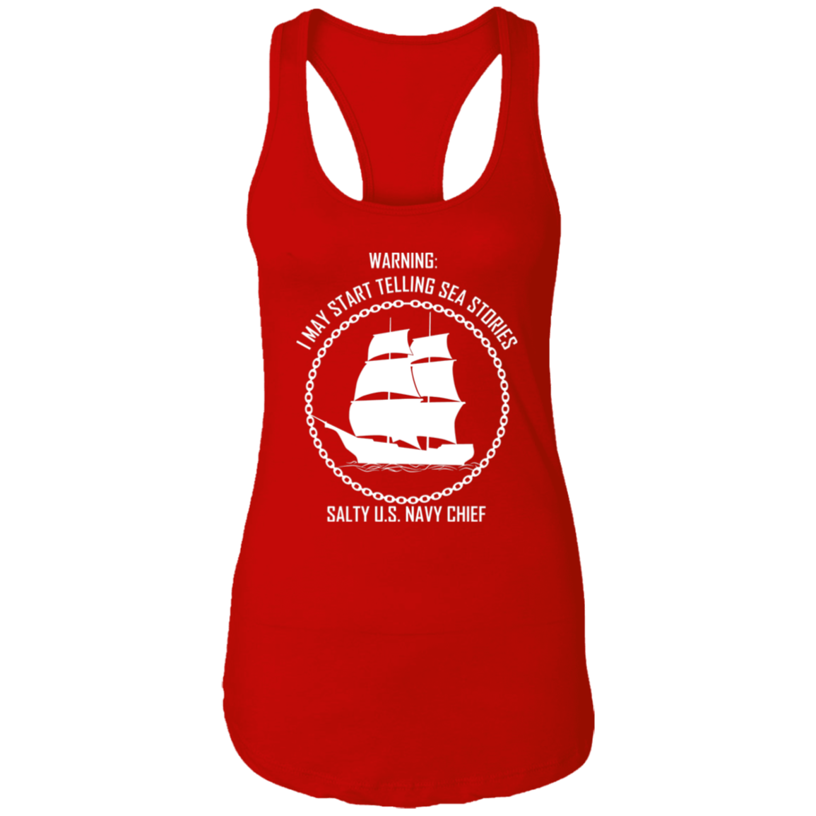 Salty Sea Story White Ladies Racerback Tank