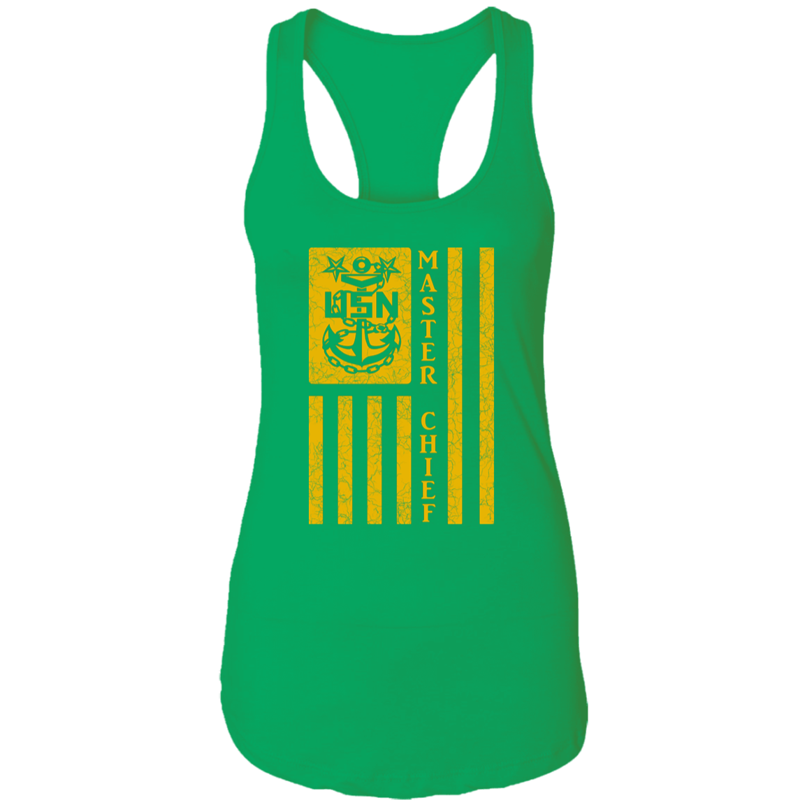 Master Chief Flag Gold Ladies Racerback Tank
