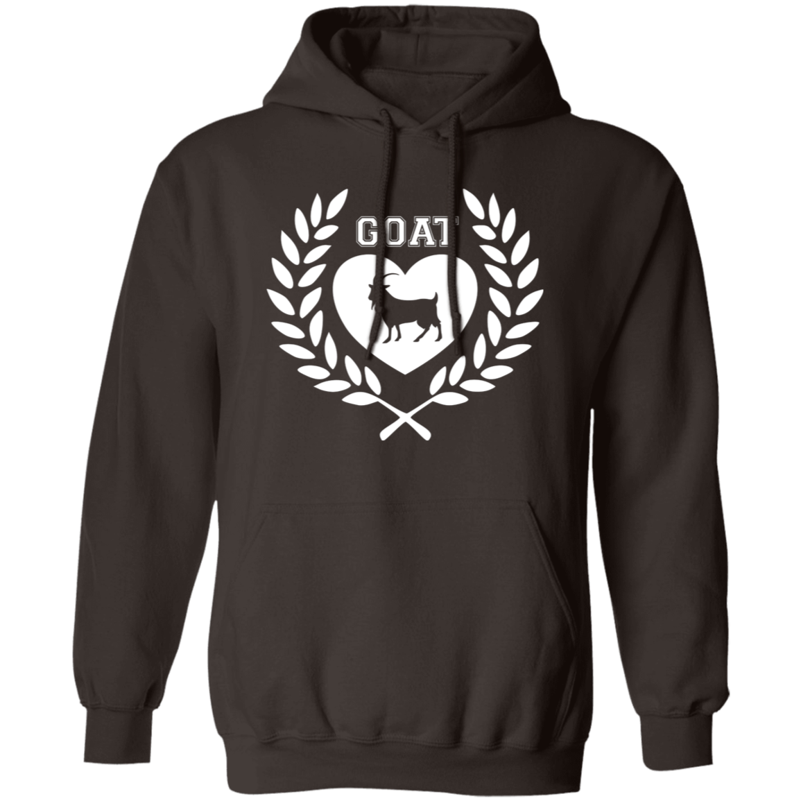 Goat Wreath White Pullover Hoodie