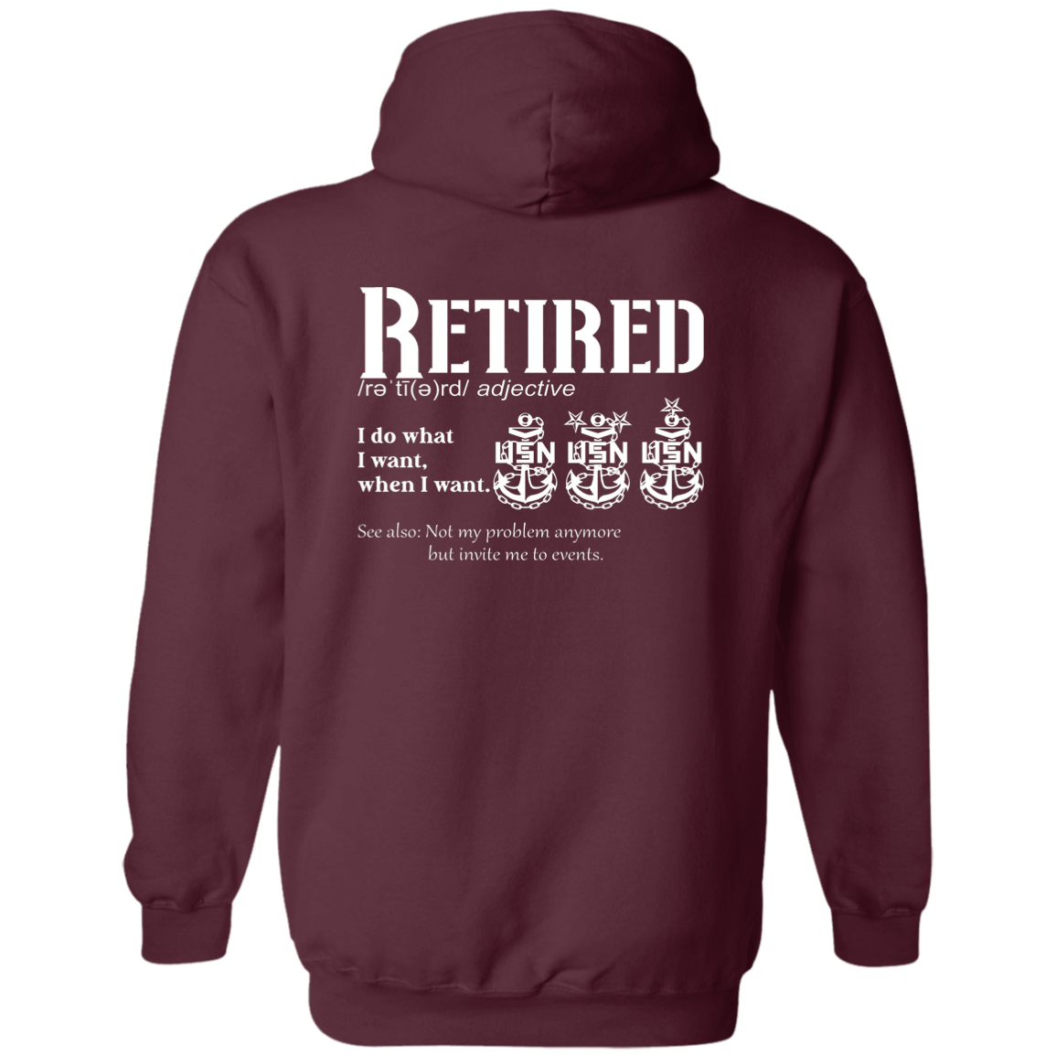 Retired Definition White Zip Up Hooded Sweatshirt