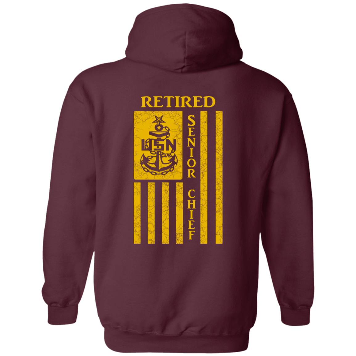 Retired Senior Chief Flag FB Pullover Hoodie