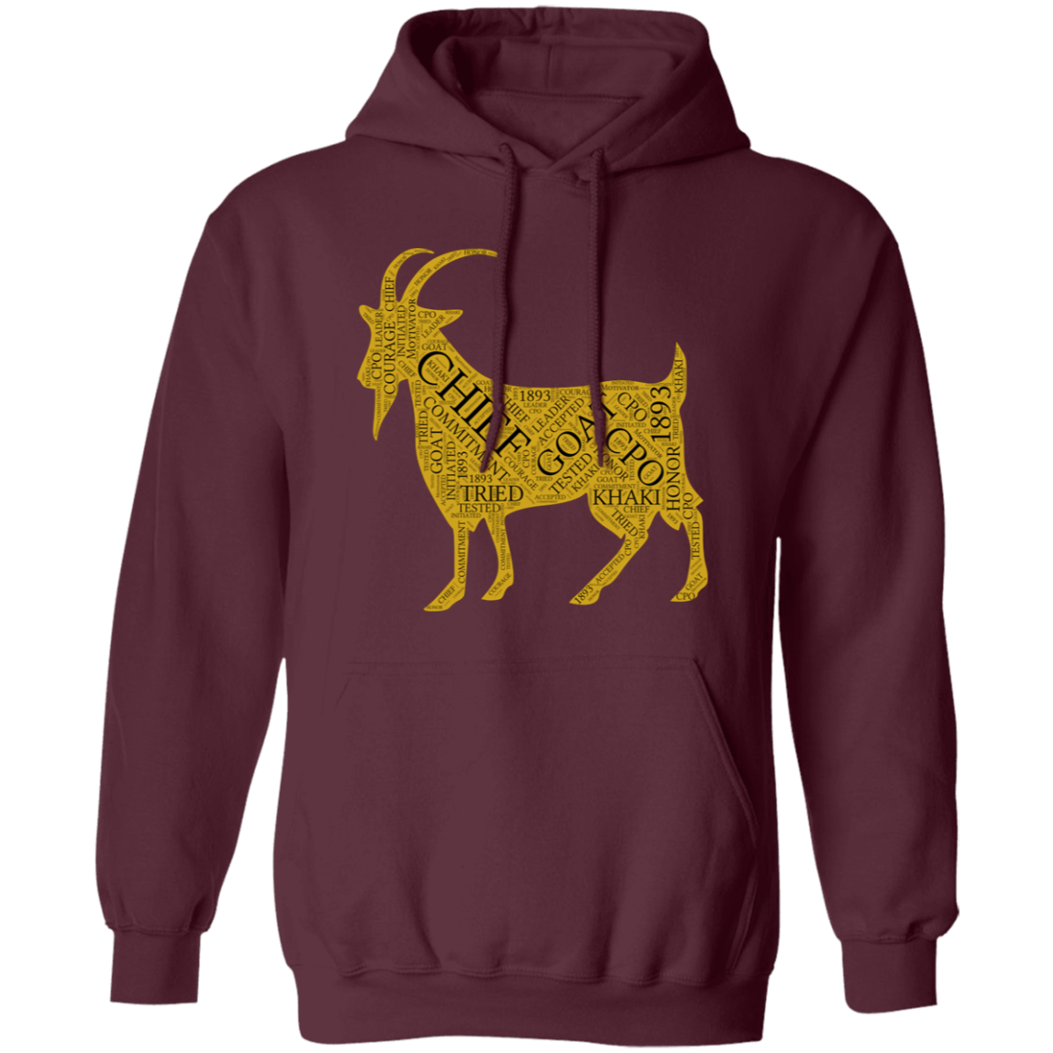 Goat Word Gold Pullover Hoodie