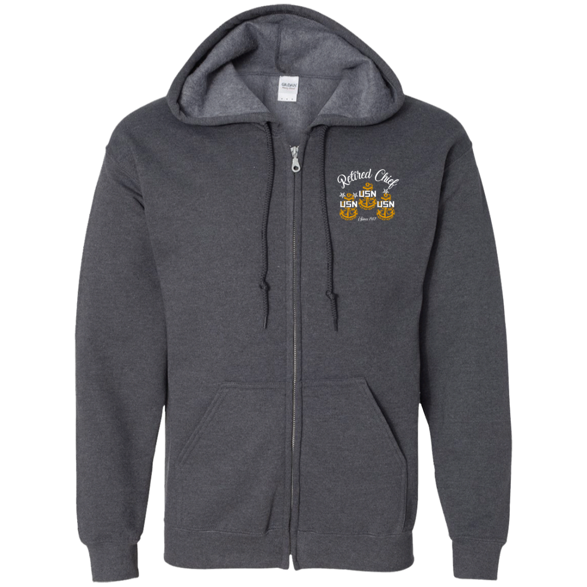Retired Chief Rose Zip Up Hooded Sweatshirt