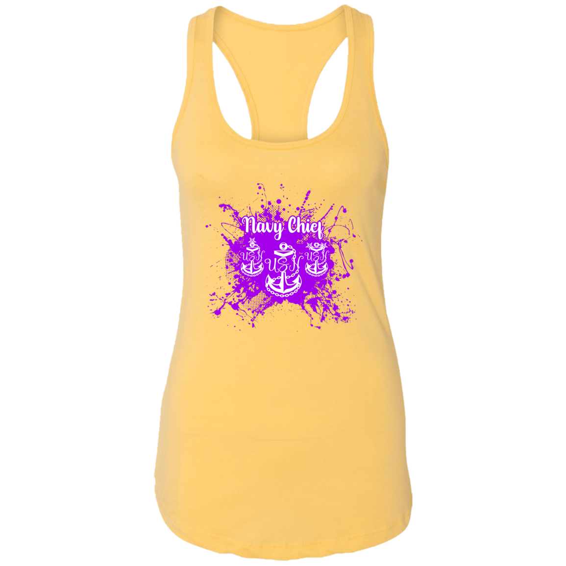 Navy Chief Purple Paint Ladies Racerback Tank