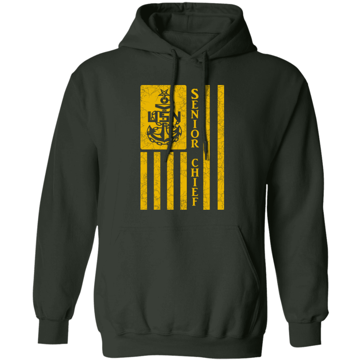 Senior Chief Flag Gold Pullover Hoodie