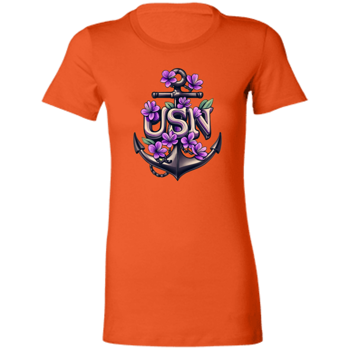 Purple Flower Anchor Ladies' Favorite T-Shirt