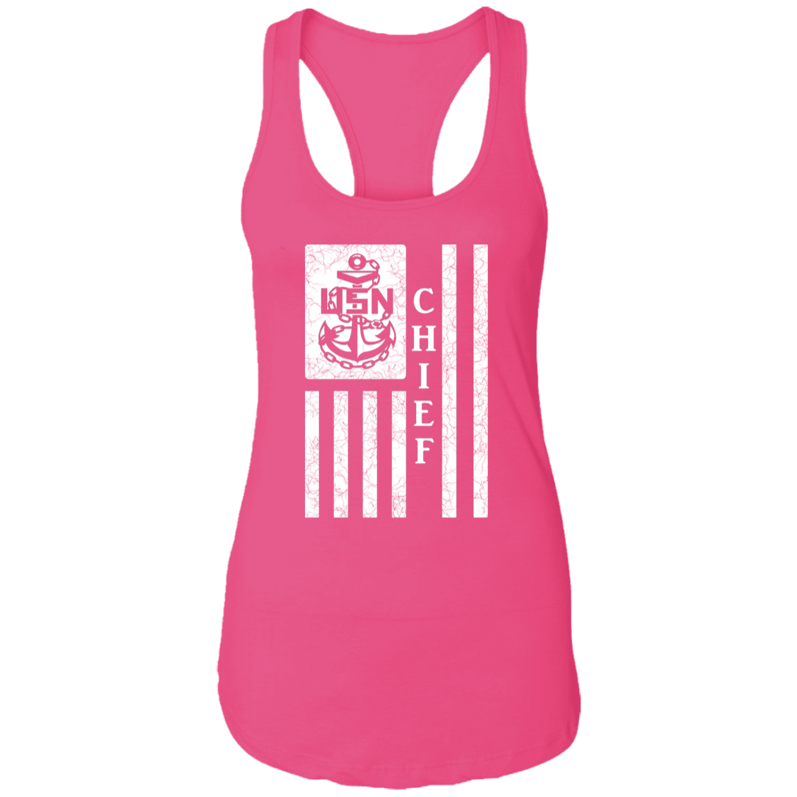 Chief Flag White Ladies Racerback Tank