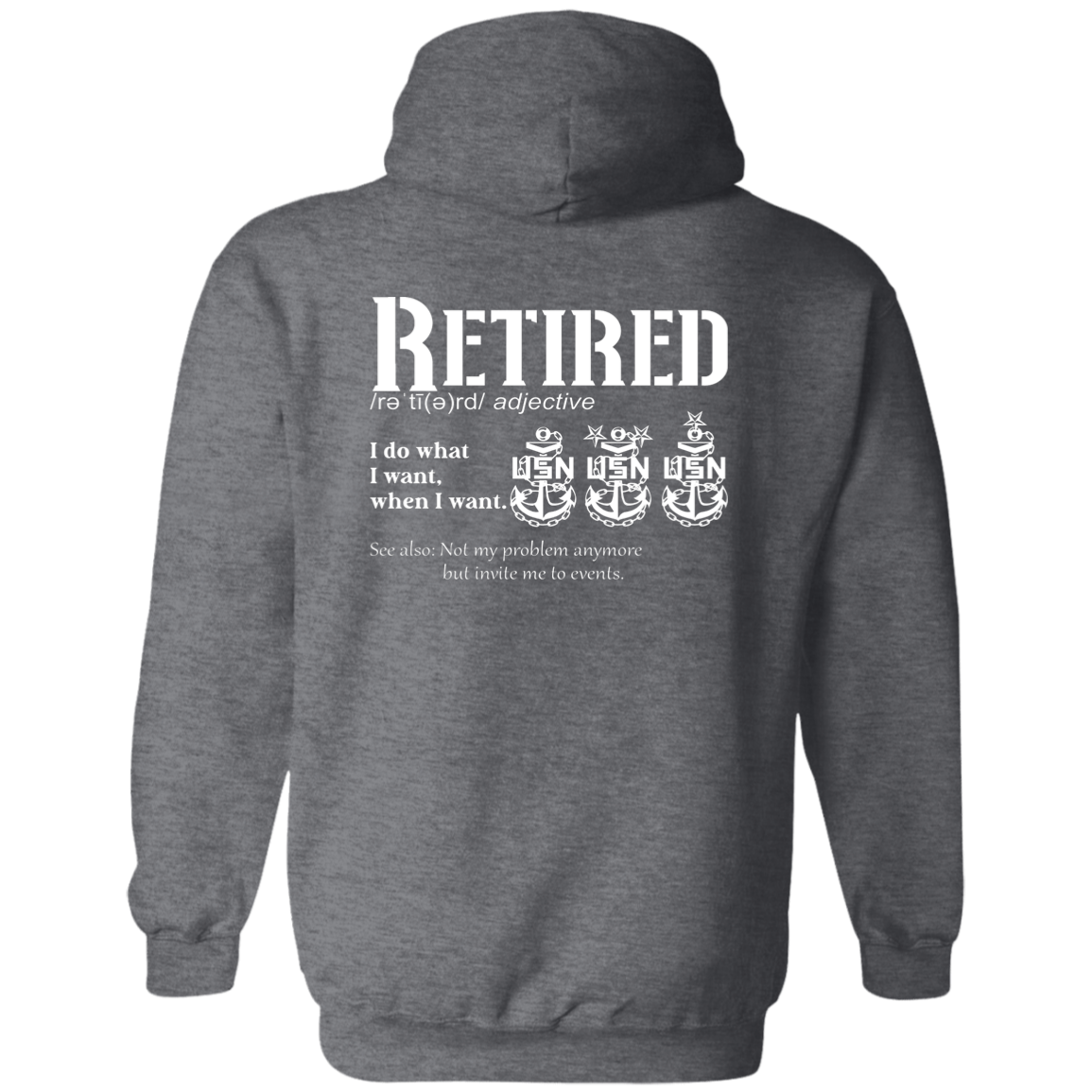 Retired Definition White Zip Up Hooded Sweatshirt