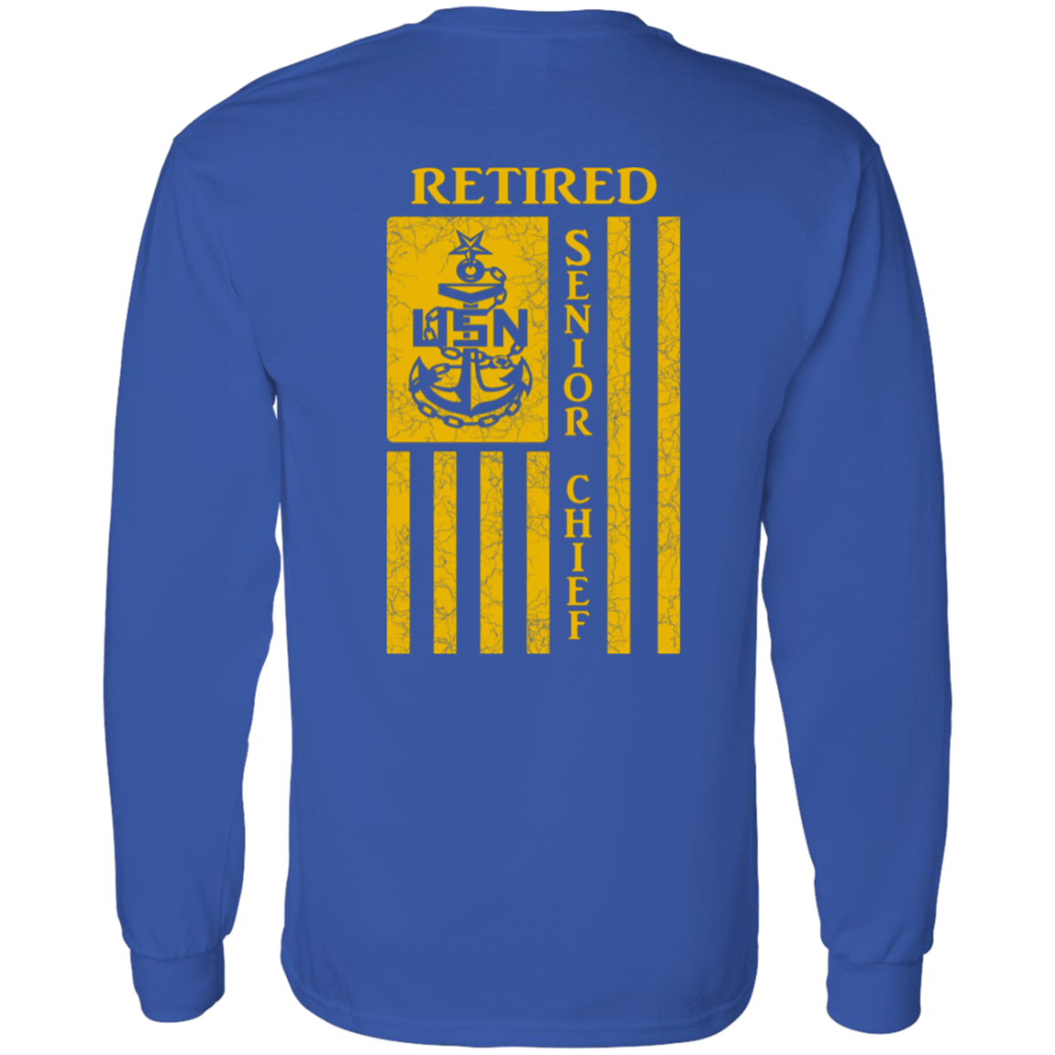 Retired Senior Chief Flag FB LS T-Shirt 5.3 oz.