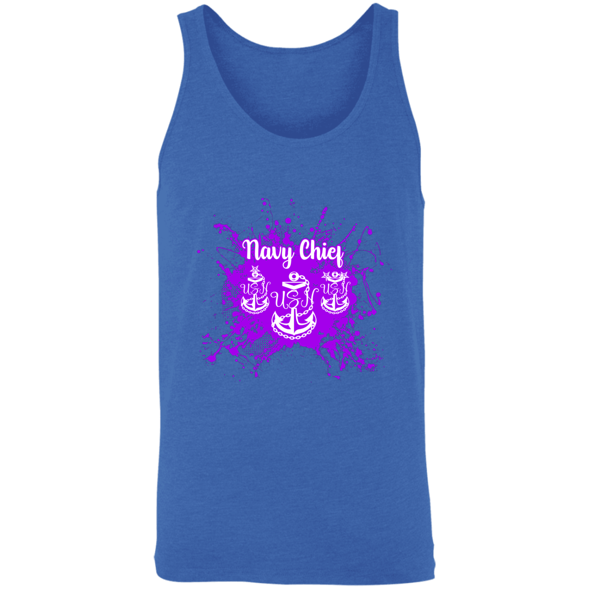 Navy Chief Purple Paint Unisex Tank