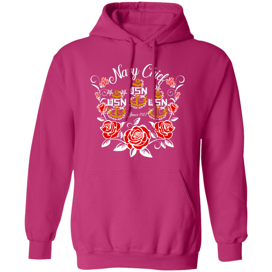 Navy Chief Rose Gold Pullover Hoodie