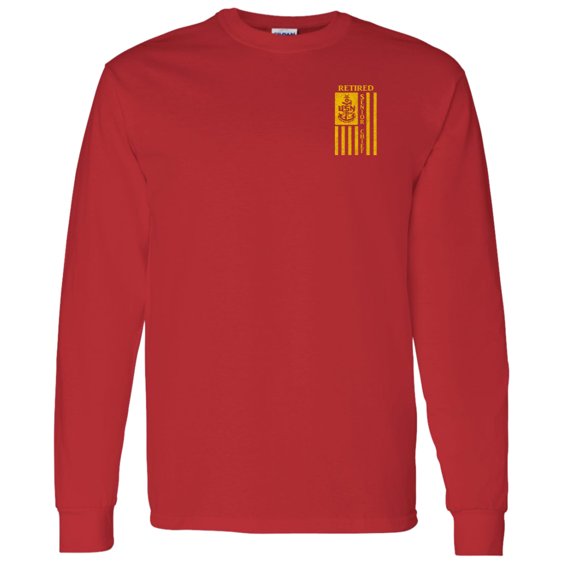 Retired Senior Chief Flag FB LS T-Shirt 5.3 oz.