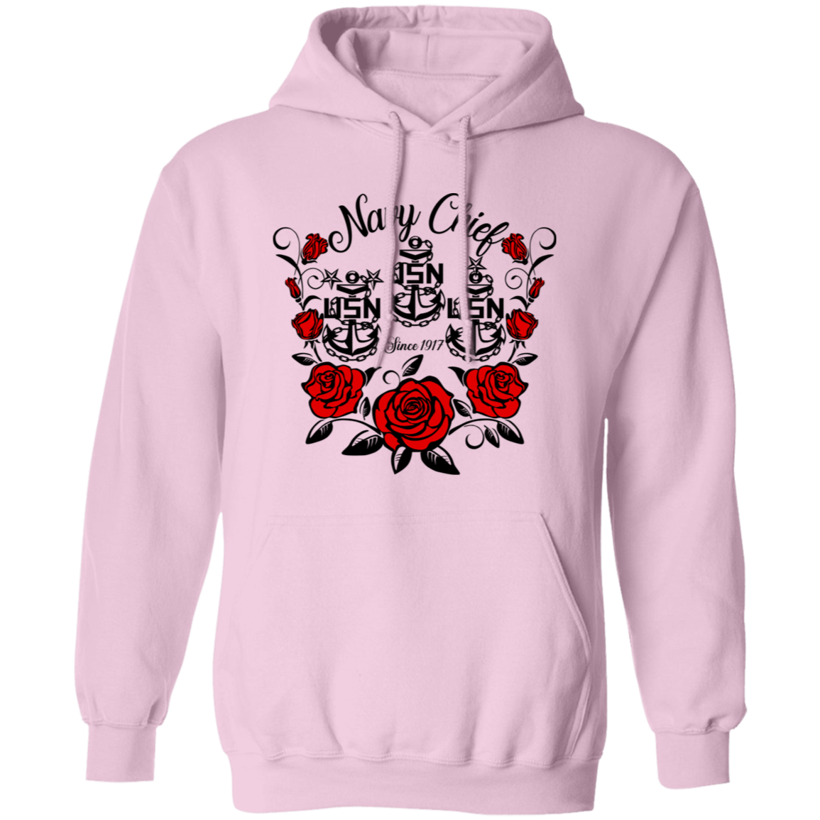 Navy Chief Rose Pullover Hoodie