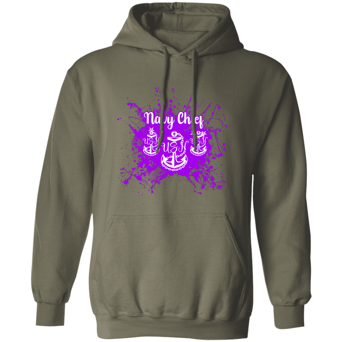 Navy Chief Purple Paint Pullover Hoodie