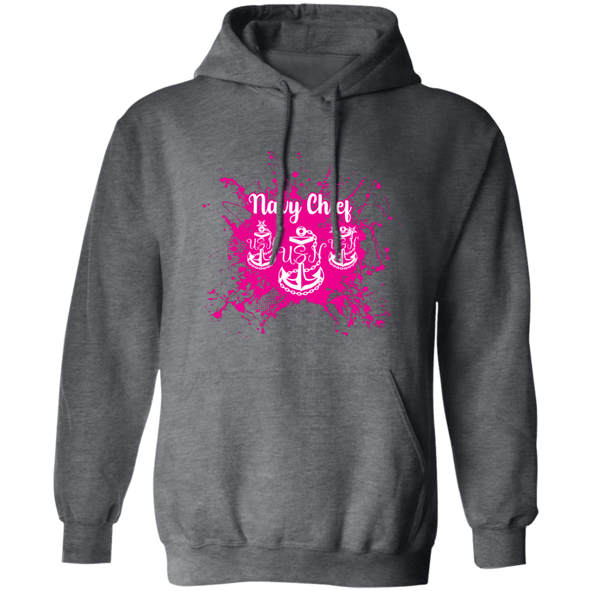 Navy Chief Pink Paint Pullover Hoodie