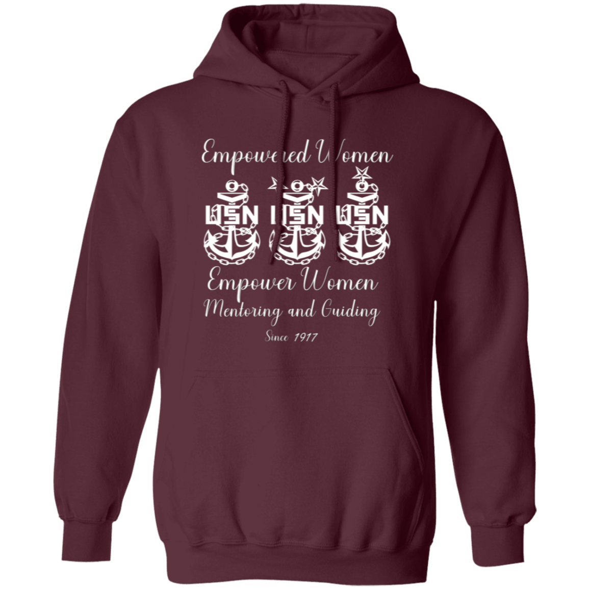 Empowered Women White Design Pullover Hoodie