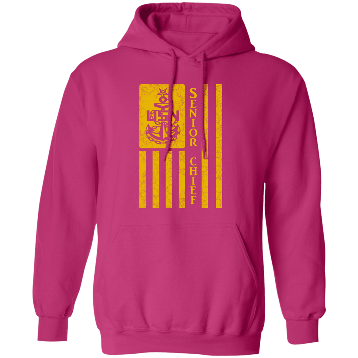 Senior Chief Flag Gold Pullover Hoodie