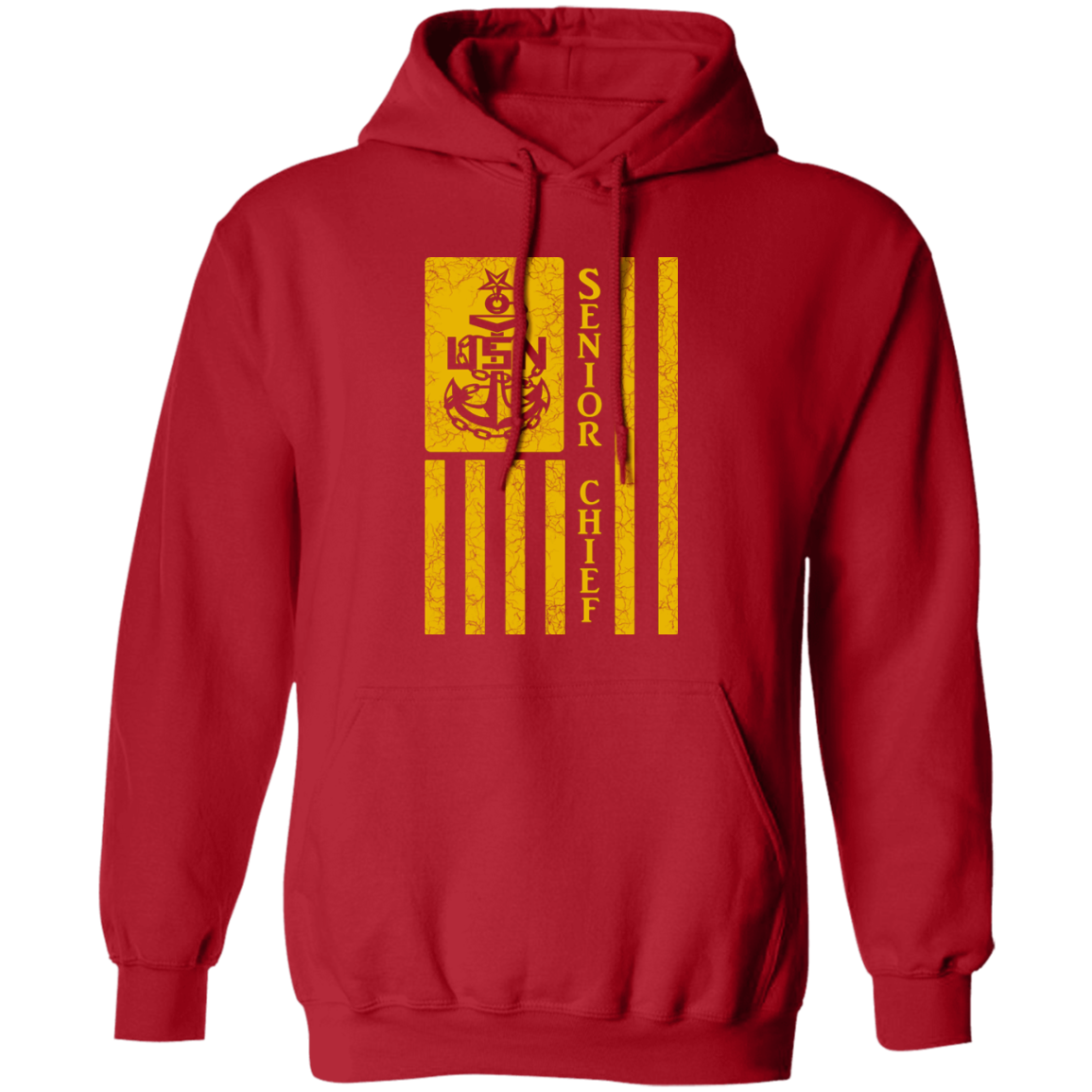 Senior Chief Flag Gold Pullover Hoodie