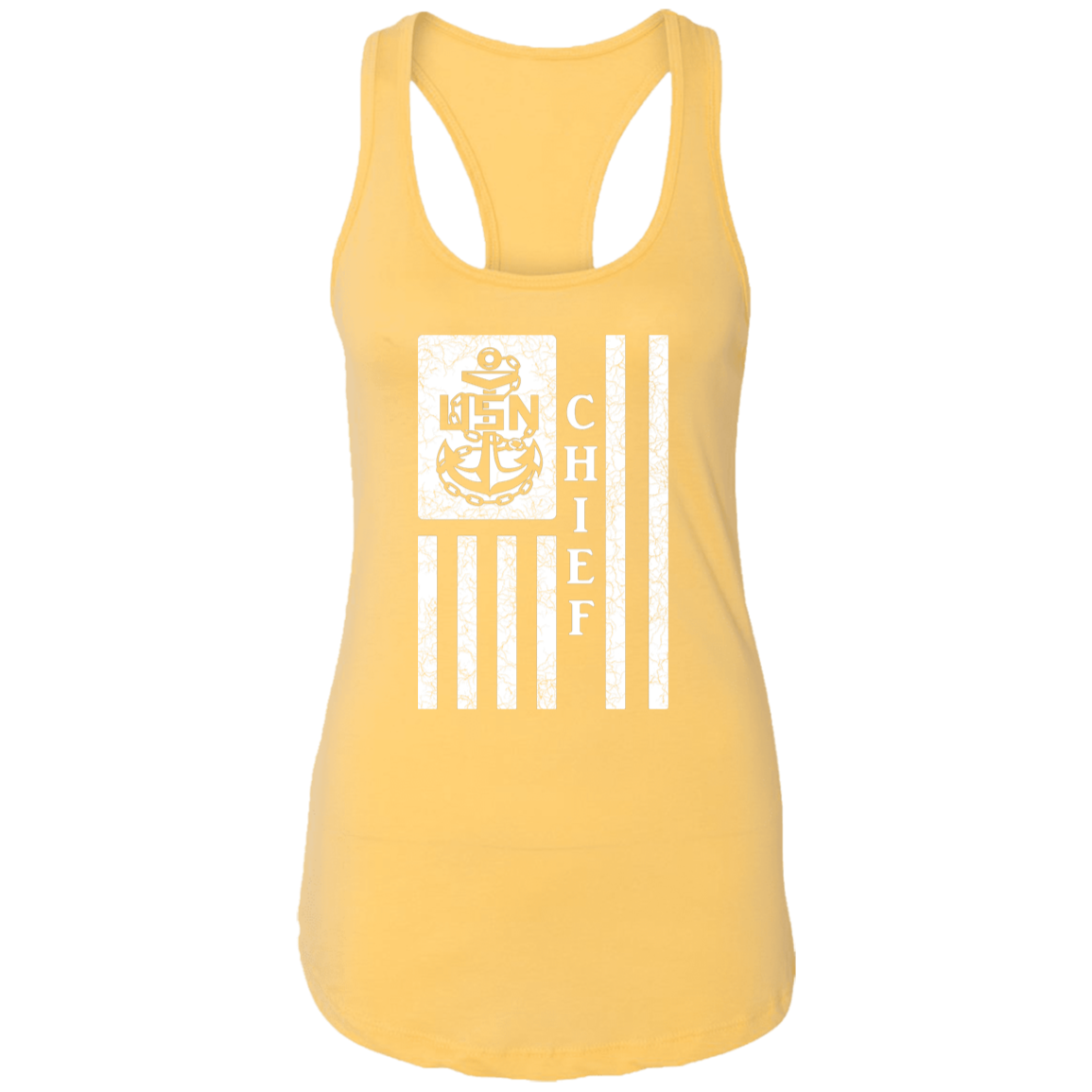 Chief Flag White Ladies Racerback Tank