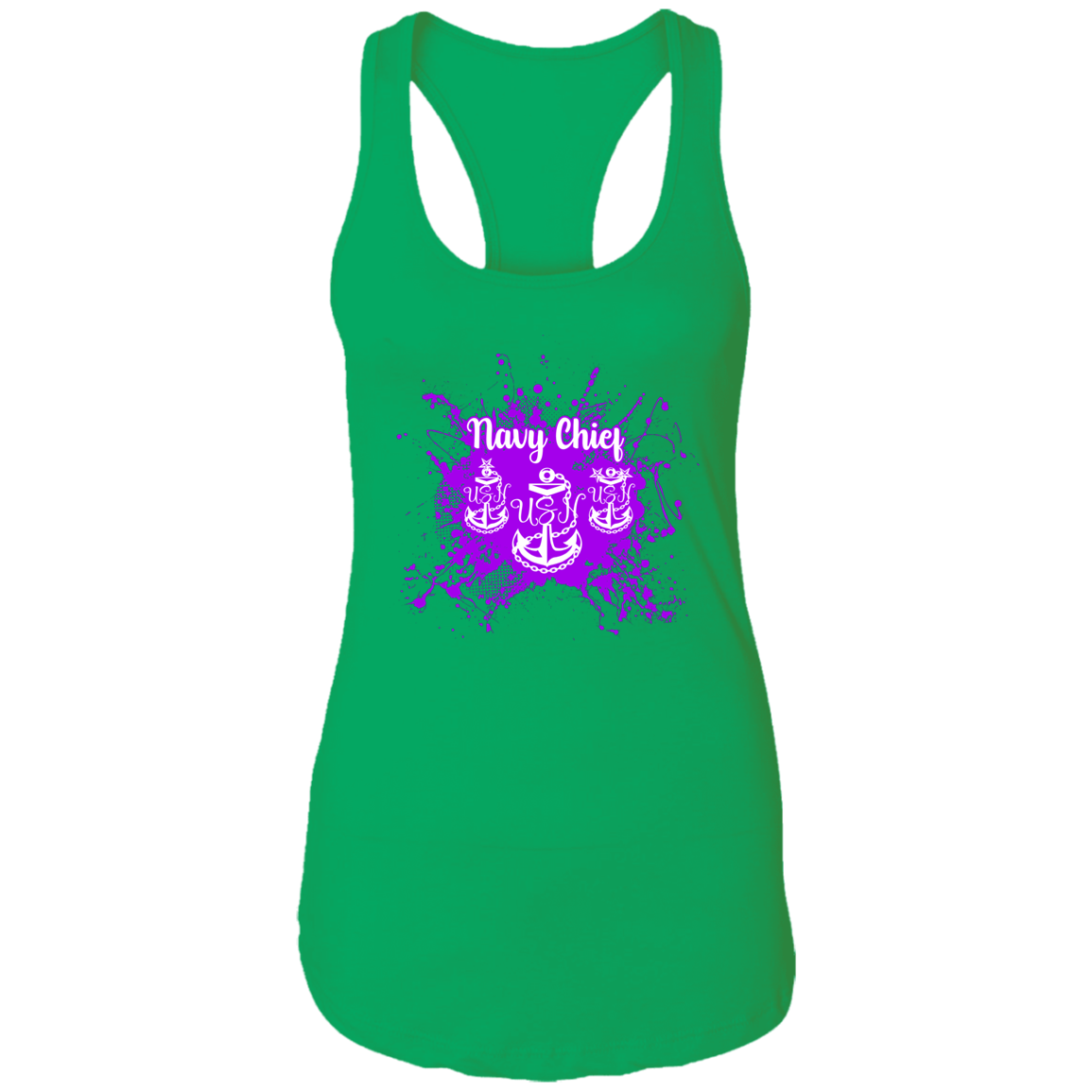 Navy Chief Purple Paint Ladies Racerback Tank