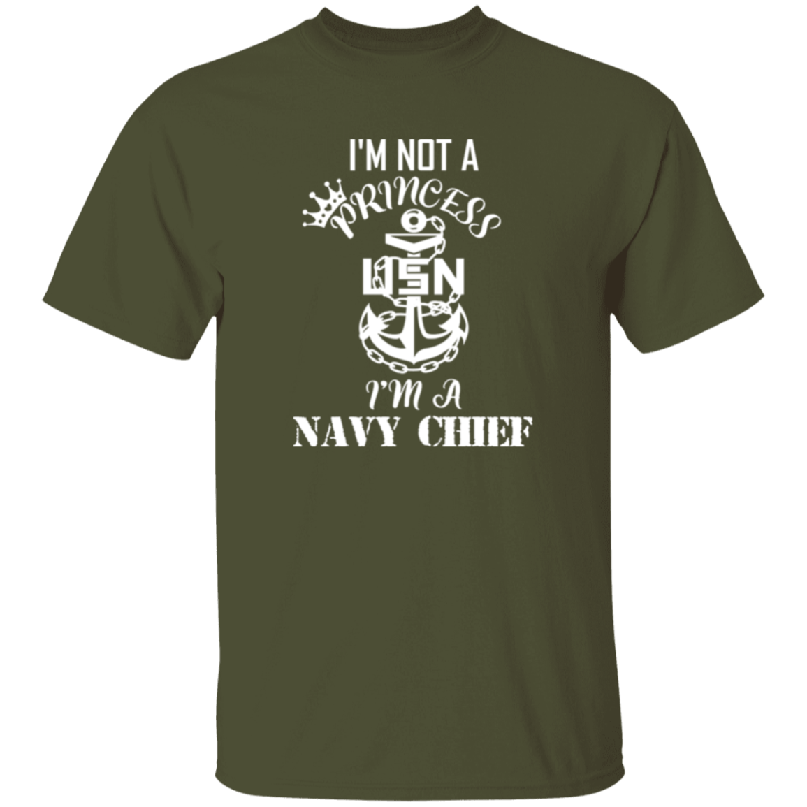 I'm not a Princess White Design 5.3 oz. T-Shirt