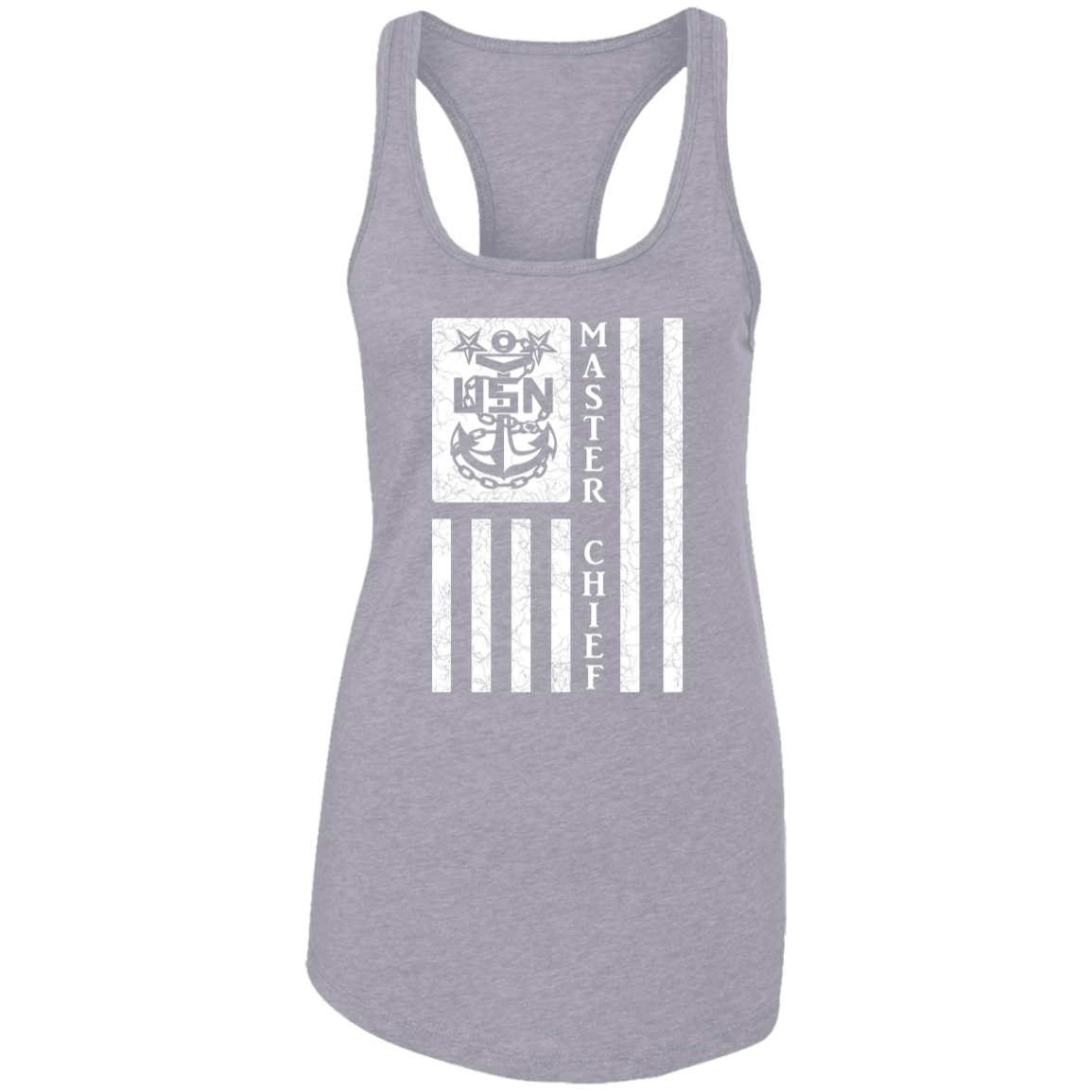 Master Chief Flag White Ladies Racerback Tank