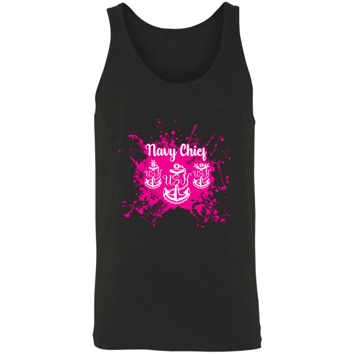 Navy Chief Pink Paint Unisex Tank