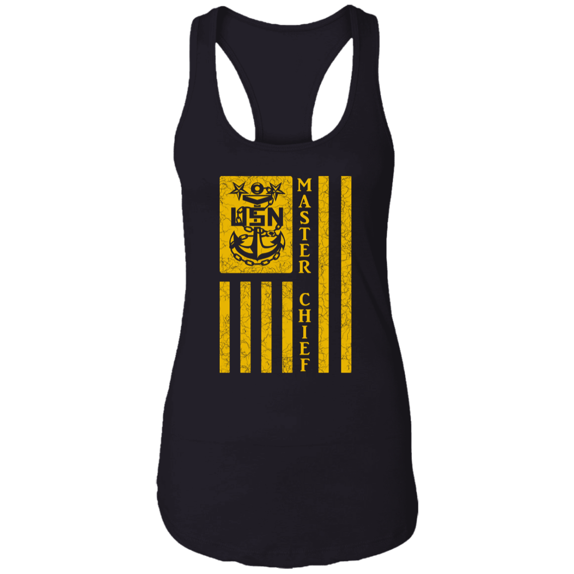 Master Chief Flag Gold Ladies Racerback Tank