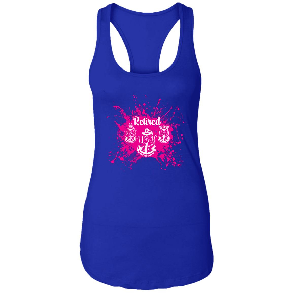 Retired Chief Pink Paint Ladies Racerback Tank