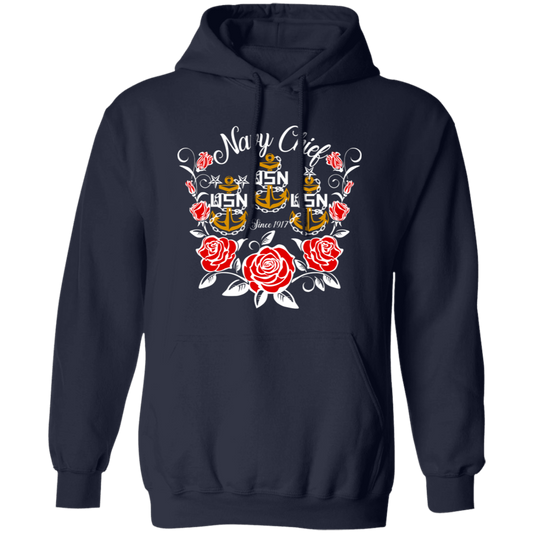 Navy Chief Rose Gold Pullover Hoodie